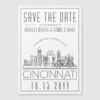 Cincinnati Wedding Stylised Skyline Save the Date 