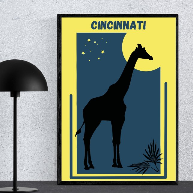 Cincinnati Zoo Ohio Vintage Giraffe Poster (Creator Uploaded)