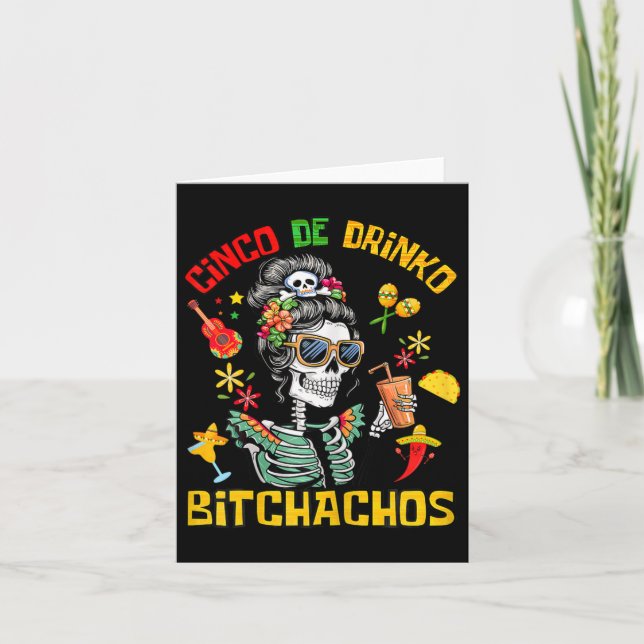 Cinco De Drinko Achos Cinco De Mayo Drinking  Card (Front)
