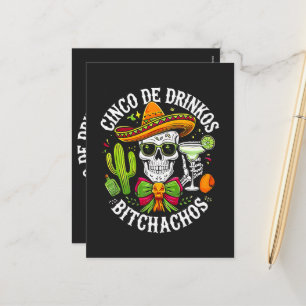Cinco De Drinko Bitchachos Holiday Postcard