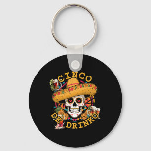 Cinco De Drinko Cinco De Mayo Mexican Skull Beer D Key Ring