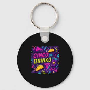 Cinco de drinko fiesto cinco de mayo mens fiesta 5 key ring
