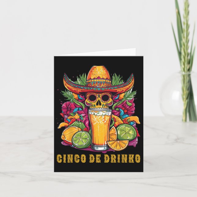 Cinco De Drinko Funny Cinco De Mayo Party Drinking Card (Front)