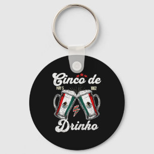 Cinco de drinko mexican party 5 de mayo beer drink key ring