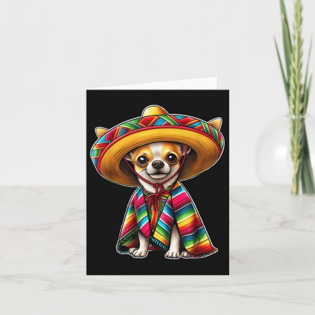 Cinco De Mayo 2025 Chihuahua Dog Lover Sombrero Ta Card (Front)