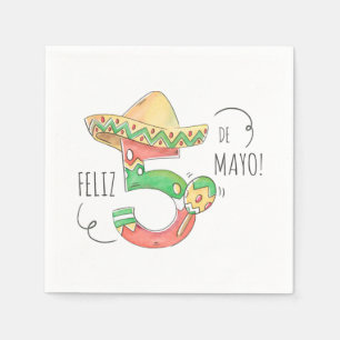 Cinco de Mayo #5 in Sombrero, Maracas Napkin
