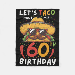 Cinco De Mayo 60th Birthday Taco Age 60 Mexican Bi Fleece Blanket