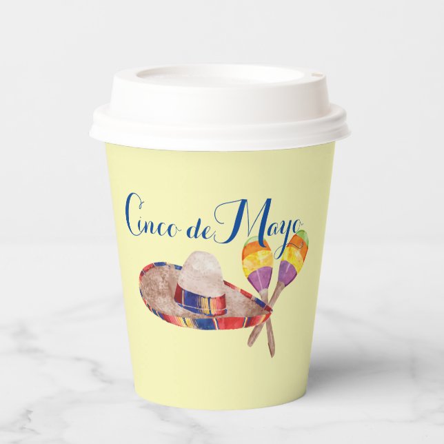 Cinco de Mayo 8oz Paper Cup, Lid: Lid Cups (Front)