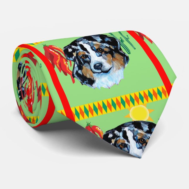 CINCO de MAYO AUSTRALIAN SHEPHERD Tie (Rolled)