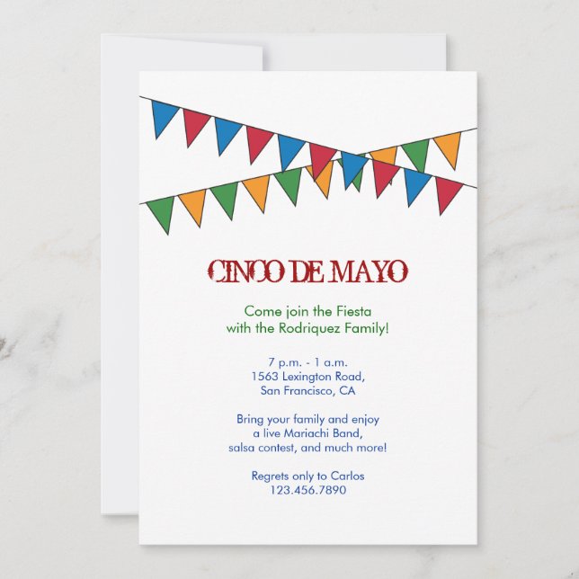 Cinco de Mayo Banner Invitation (Front)
