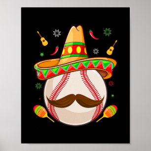 Cinco De Mayo Baseball Mom Mexican Fiesta Poster