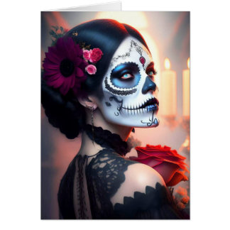 Cinco de Mayo Beauty with Rose Birthday Card Art