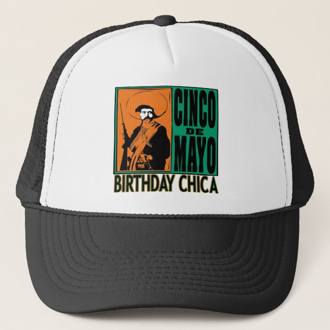 Cinco de Mayo Birthday Chica Trucker Hat (Front)