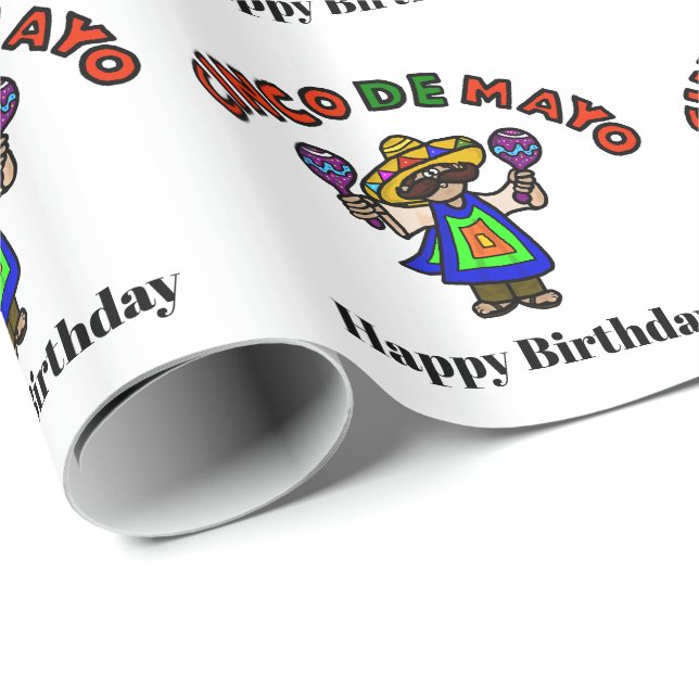 Cinco de Mayo Birthday Gift Wrap  Customise It! (Roll Corner)