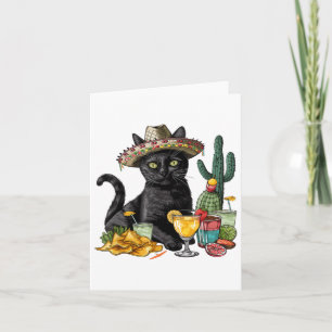 Cinco De Mayo Black Cat Mexican Cuisine Black Cat  Card