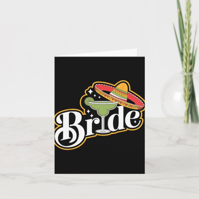 Cinco De Mayo Bride Sombrero Margarita Party Mexic Card (Front)