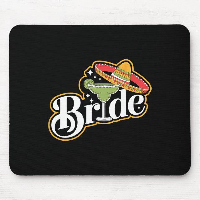 Cinco De Mayo Bride Sombrero Margarita Party Mexic Mouse Mat (Front)