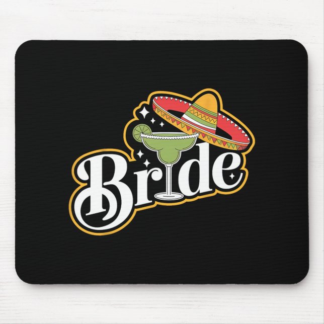 Cinco De Mayo Bride Sombrero Margarita Party Mexic Mouse Mat (Front)