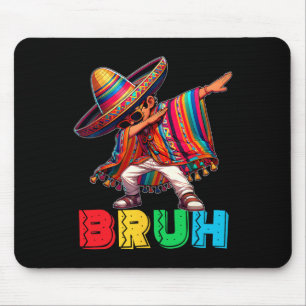 Cinco De Mayo Bruh Dabbing Mexican Boy Poncho Kids Mouse Mat
