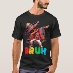 Cinco De Mayo Bruh Dabbing Mexican Boy Poncho Kids T-Shirt