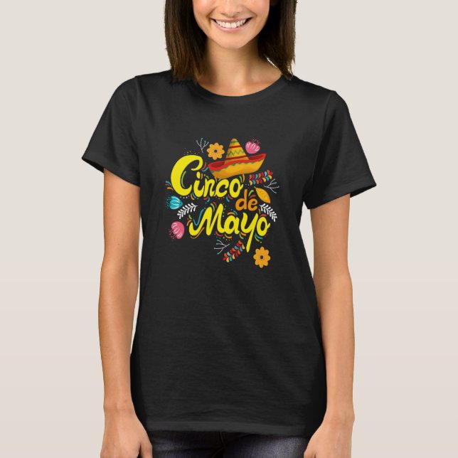 Cinco De Mayo Burritos Mexico Tacos and Avocado  2 T-Shirt (Front)