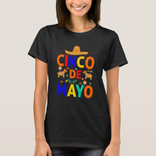 Cinco De Mayo Burritos Mexico Tacos and Avocado 7 T-Shirt