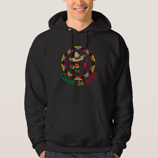 Cinco De Mayo Burritos  Mexico Tacos and Avocado   Hoodie (Front)