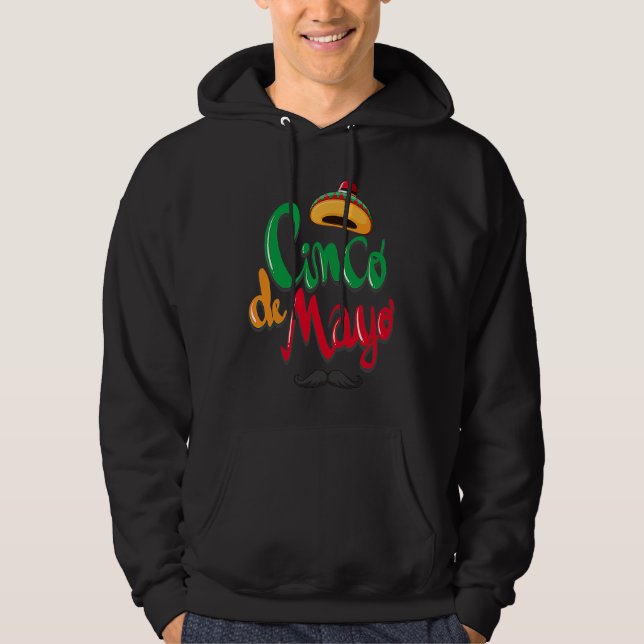 Cinco De Mayo Burritos  Mexico Tacos and Avocado   Hoodie (Front)