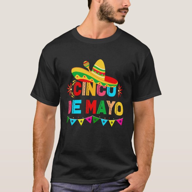Cinco De Mayo Burritos  Mexico Tacos and Avocado T-Shirt (Front)