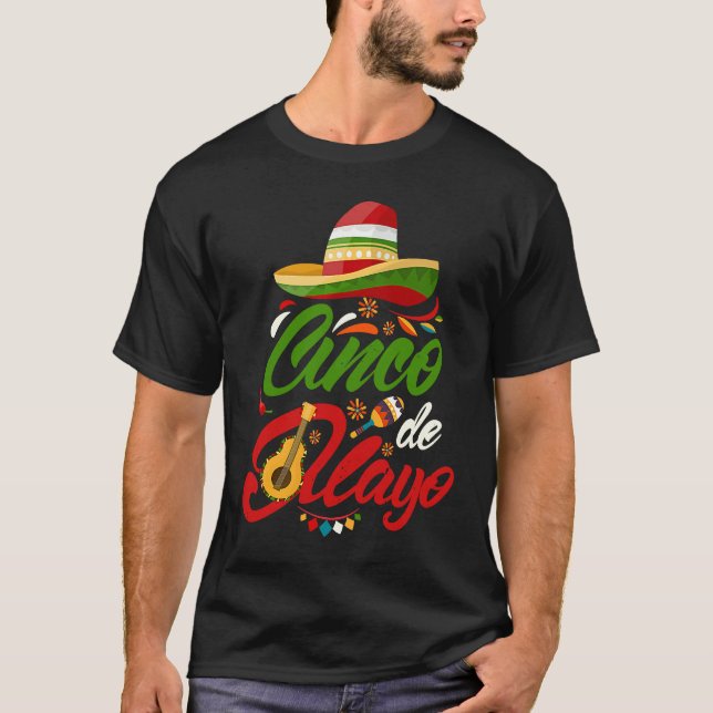 Cinco De Mayo Burritos  Mexico Tacos and Avocado   T-Shirt (Front)