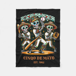 Cinco De Mayo Bysebyll Skeletons Fleece Blanket