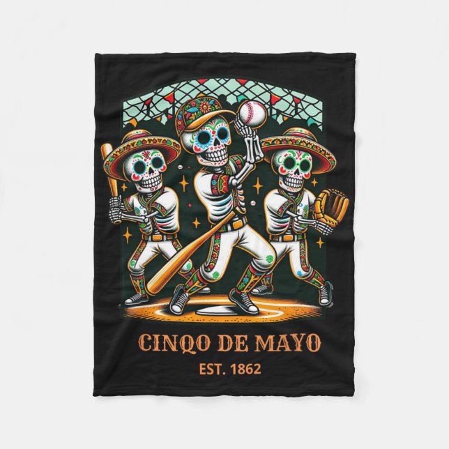 Cinco De Mayo Bysebyll Skeletons  Fleece Blanket (Front)