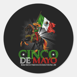 Cinco De Mayo Byttle Of Puebla May 5  Classic Round Sticker