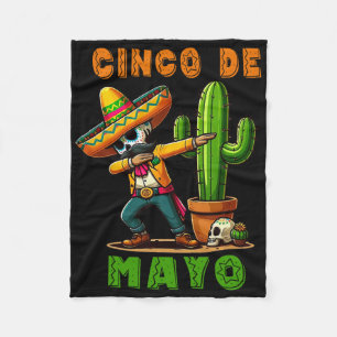 Cinco De Mayo Cactus Mexican Poncho Sombrero Hat B Fleece Blanket