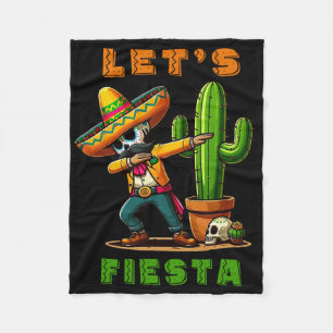 Cinco De Mayo Cactus Mexican Poncho Sombrero Hat B Fleece Blanket