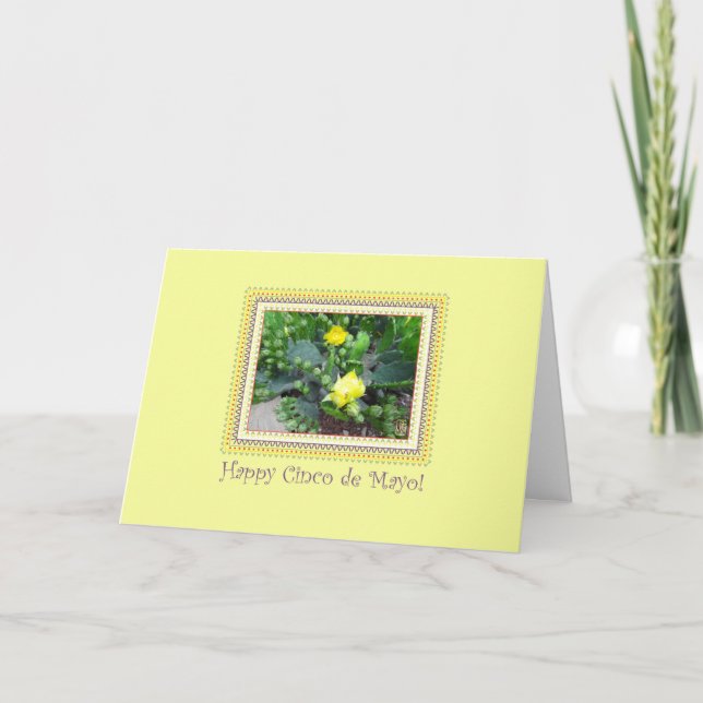 Cinco de Mayo Cactus on Yellow Card (Front)