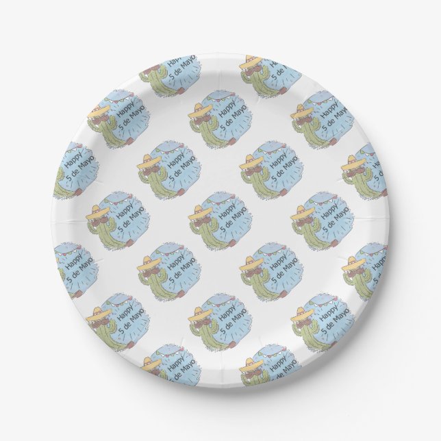 cinco de mayo cactus paper plate (Front)