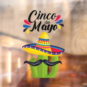 Cinco de Mayo Cactus Window Cling
