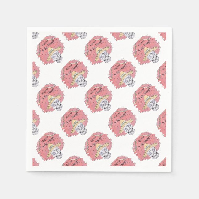 cinco de mayo calavera napkin (Front)