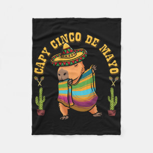 Cinco De Mayo Capybyras Mexican Capybyra Kids Men Fleece Blanket