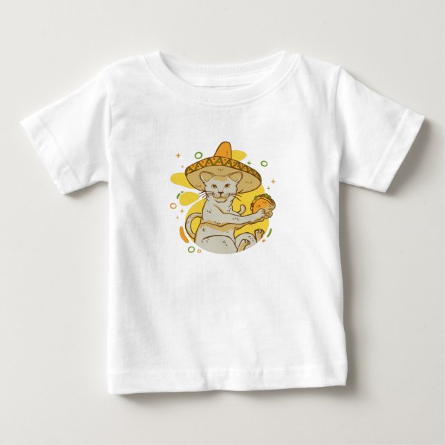 Cinco De Mayo Cat Baby T-Shirt (Front)