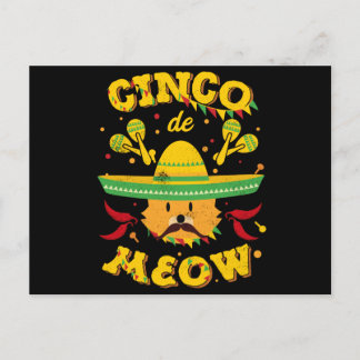 Cinco de Mayo Cat Cinco de Meow Kitten Sombrero Postcard