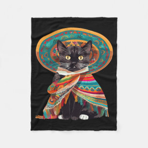 Cinco De Mayo Cat Design For Women Fleece Blanket