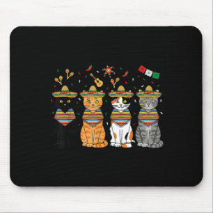 Cinco De Mayo Cats Funny Sombrero Mexican Fiesta Mouse Mat