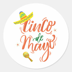 cinco de mayo celebrations classic round sticker