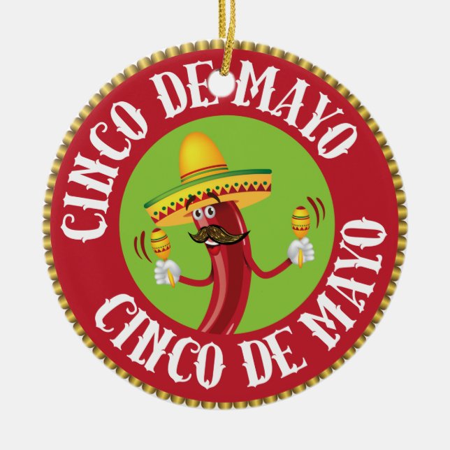 Cinco de Mayo Ceramic Tree Decoration (Front)