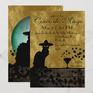 Cinco de Mayo Chat Noir / Gato Negro Invitation