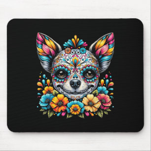 Cinco De Mayo Chihuahua Dog Sugar Skull Flower Mouse Mat