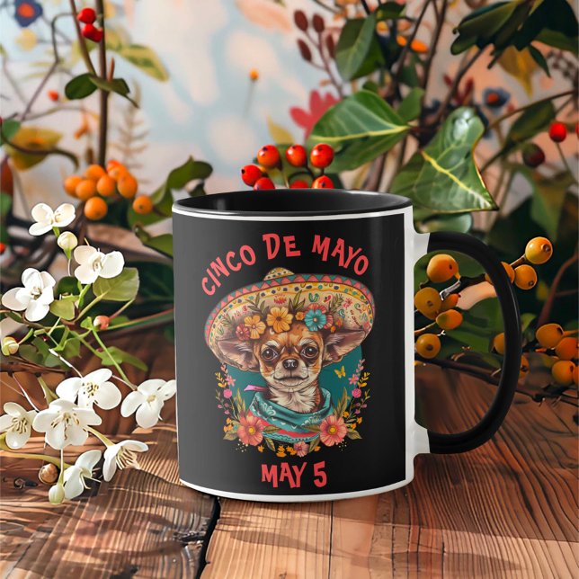 Cinco de Mayo Chihuahua Wearing Sombrero & Serape Mug (Creator Uploaded)