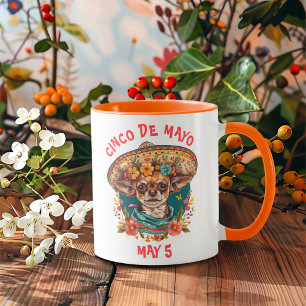 Cinco de Mayo Chihuahua Wearing Sombrero & Serape Mug